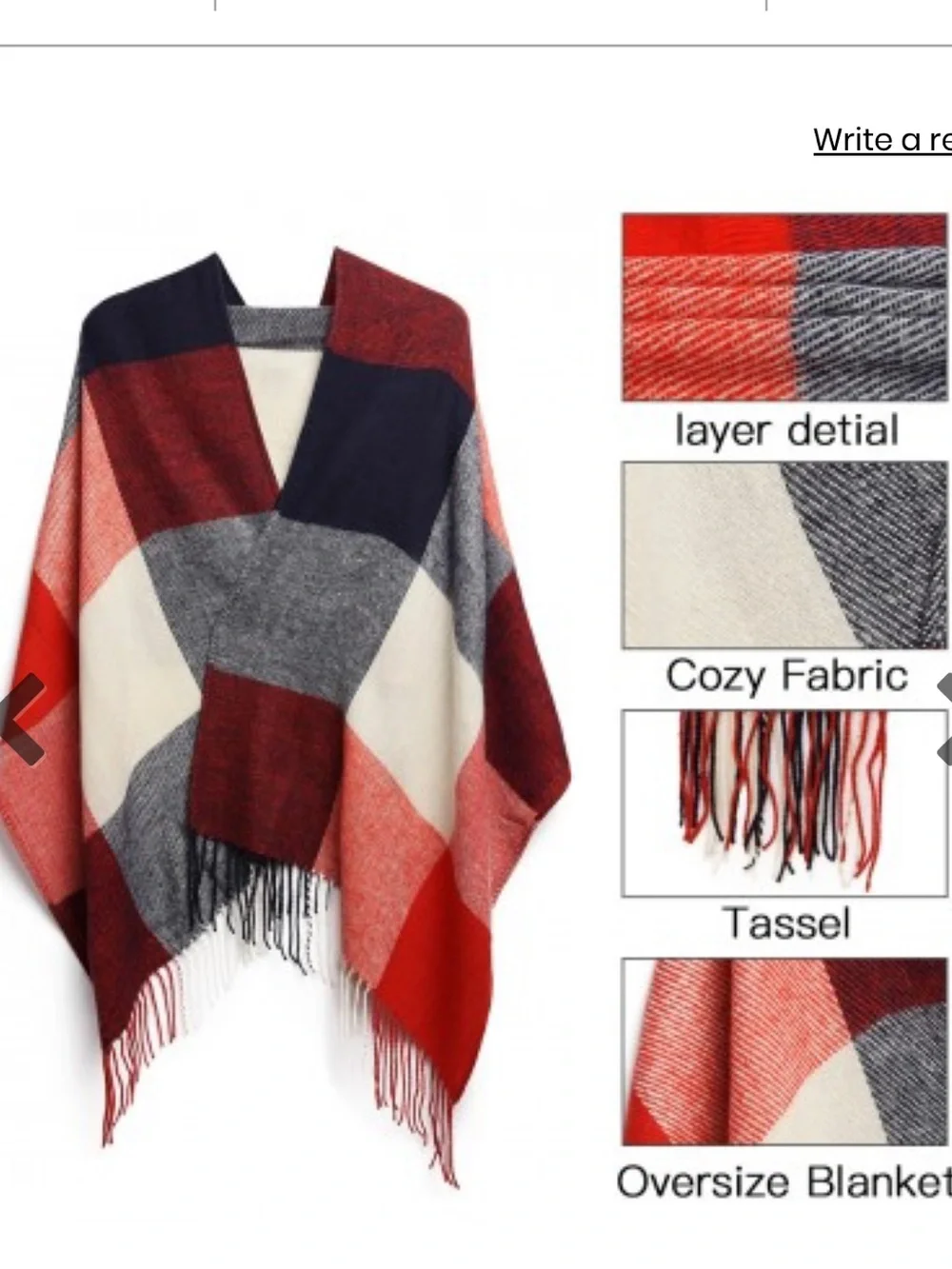 Loritta Winter Scarf for Women, Long Plaid Shawl Wraps Scarve BNWOT